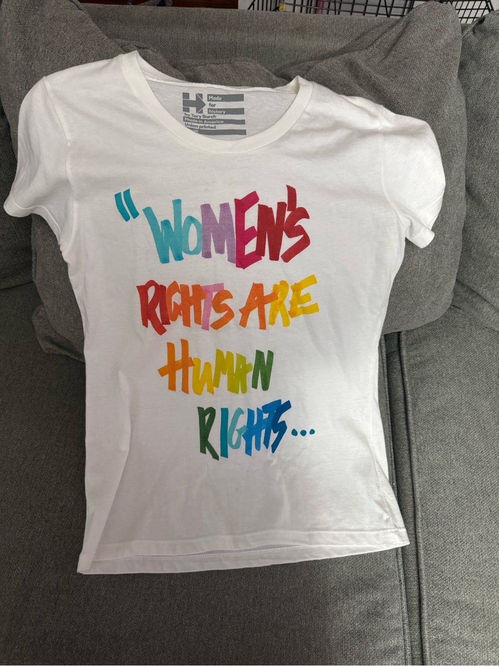Tory Burch White Graphic Tee from Hillary Clinton Campaign